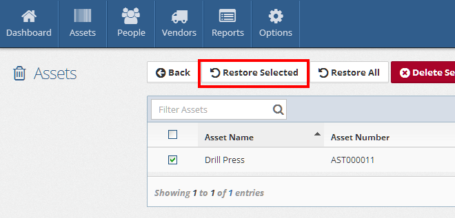 RestoreSelectedAsset